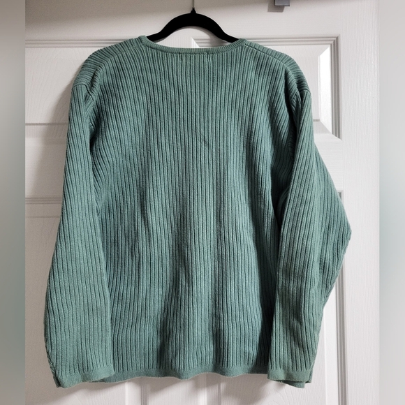 L.L. Bean - Womens Vintage, Zip-Up, Cardigan with Pockets in Sage - Size L - Picture 4 of 5
